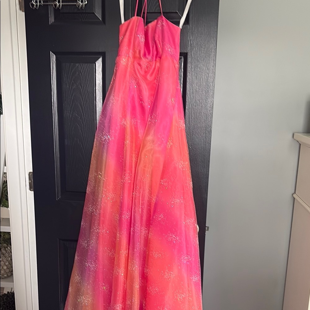 Vibrant Pink and Orange Gown